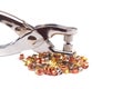 Grommets tool  on white background Royalty Free Stock Photo