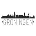 Groningen Netherlands. City Skyline. Silhouette City. Design Vector. Famous Monuments.