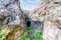 Gronsvik, Norway - August 06, 2019: Gronsvik coastal battery, Helgelandmuseum Luroy, defense room entry, built by german soldiers Royalty Free Stock Photo