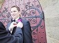 Groom with boutonniere Royalty Free Stock Photo