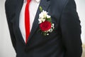 Groom boutonniere on the costume