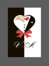 Groom and Bride heart Royalty Free Stock Photo