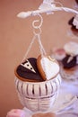 Groom and bride shape cookies Royalty Free Stock Photo