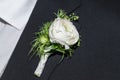 Groom with a corsage flower in his wedding suit, Germany Royalty Free Stock Photo