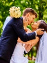 Groom embrace bride Royalty Free Stock Photo