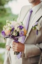 Groom with flowers