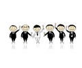 Groom with friends, stag party for your design Royalty Free Stock Photo