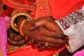 Groom King and Bride& x27;s Hathleva by Pandit at Indian Hindu Wedding