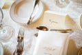 Groom place card for wedding reception Royalty Free Stock Photo