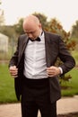 Groom preparing to meet his bride