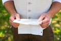 Groom Reading Vows for Wedding Royalty Free Stock Photo