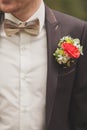 Groom's buttonhole flower Royalty Free Stock Photo