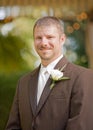 Groom Smiling on His Wedding Day Royalty Free Stock Photo