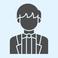 Groom solid icon. Newly married man in black jacket. Wedding asset vector design concept, glyph style pictogram on white
