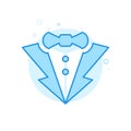 Groom Suit Flat Vector Icon, Symbol, Pictogram, Sign. Light Blue Monochrome Design. Editable Stroke Royalty Free Stock Photo