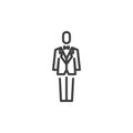 Groom in tuxedo line icon