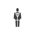 Groom in tuxedo vector icon