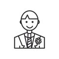 Groom vector line icon, sign, illustration on background, editable strokes Royalty Free Stock Photo