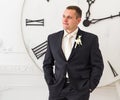 Groom waiting bride. Just married. Royalty Free Stock Photo