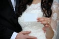 Groom wears bride on ring