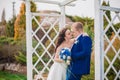 Groom in white shirt kissing bride hand Royalty Free Stock Photo