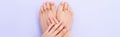 groomed female feet and hands on Royalty Free Stock Photo