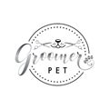 Groomer logo for grooming pet shop Royalty Free Stock Photo