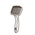 Groomer pet brush icon. furminator comb .Outline groomer pet brush vector icon for web design isolated on white Royalty Free Stock Photo
