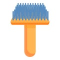 Groomer pet steel brush icon, cartoon style Royalty Free Stock Photo