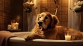 grooming dog at spa Royalty Free Stock Photo