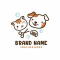 Grooming Pets Care Logo Design Vector
