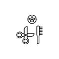 grooming, pets icon. Simple thin line, outline of Petshop icons for UI and UX, website or mobile application