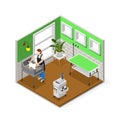 Grooming Salon Isometric Composition