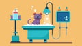 A grooming station with adjustable water pressure and temperature settings to make bath time more enjoyable for your pet Royalty Free Stock Photo