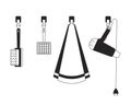 Grooming studio tools black and white 2D line cartoon objects set Royalty Free Stock Photo