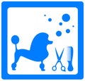 Grooming symbol with poodle, scissors and comb Royalty Free Stock Photo