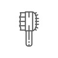 Grooming tools, comb for wool line icon. Royalty Free Stock Photo