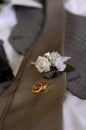 Grooms boutonniere & wedding rings
