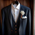 Grooms style showcased close up of wedding accessories and details