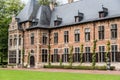 Groot-Bijgaarden, Flanders Belgium - View over the castle during the yearly floralia flower exposition Royalty Free Stock Photo