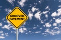 Grooved pavement road sign Royalty Free Stock Photo