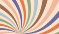 Groovy background. Pattern y2k. Retro twist texture. Trippy circle wave. Vintage sun ray pastel color design print. Hippy swirl Royalty Free Stock Photo