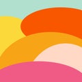 Groovy Background Retro 70s Style. Cute Abstract Vintage Texture Wallpaper. Hippie Wavy Vector Background. Colorful Fun