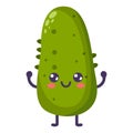 Groovy cartoon cute cucumber Royalty Free Stock Photo