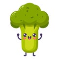 Groovy cartoon funny broccoli Royalty Free Stock Photo