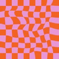 Groovy checkerboard pattern background.