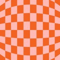 Groovy checkerboard pattern background.
