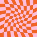 Groovy checkerboard pattern background.