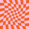 Groovy checkerboard pattern background.