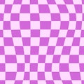 Groovy Checkerboard Seamless Pattern. Psychedelic Abstract Background in 1970s Retro Style